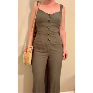 Strappy Button-Up Jumpsuit